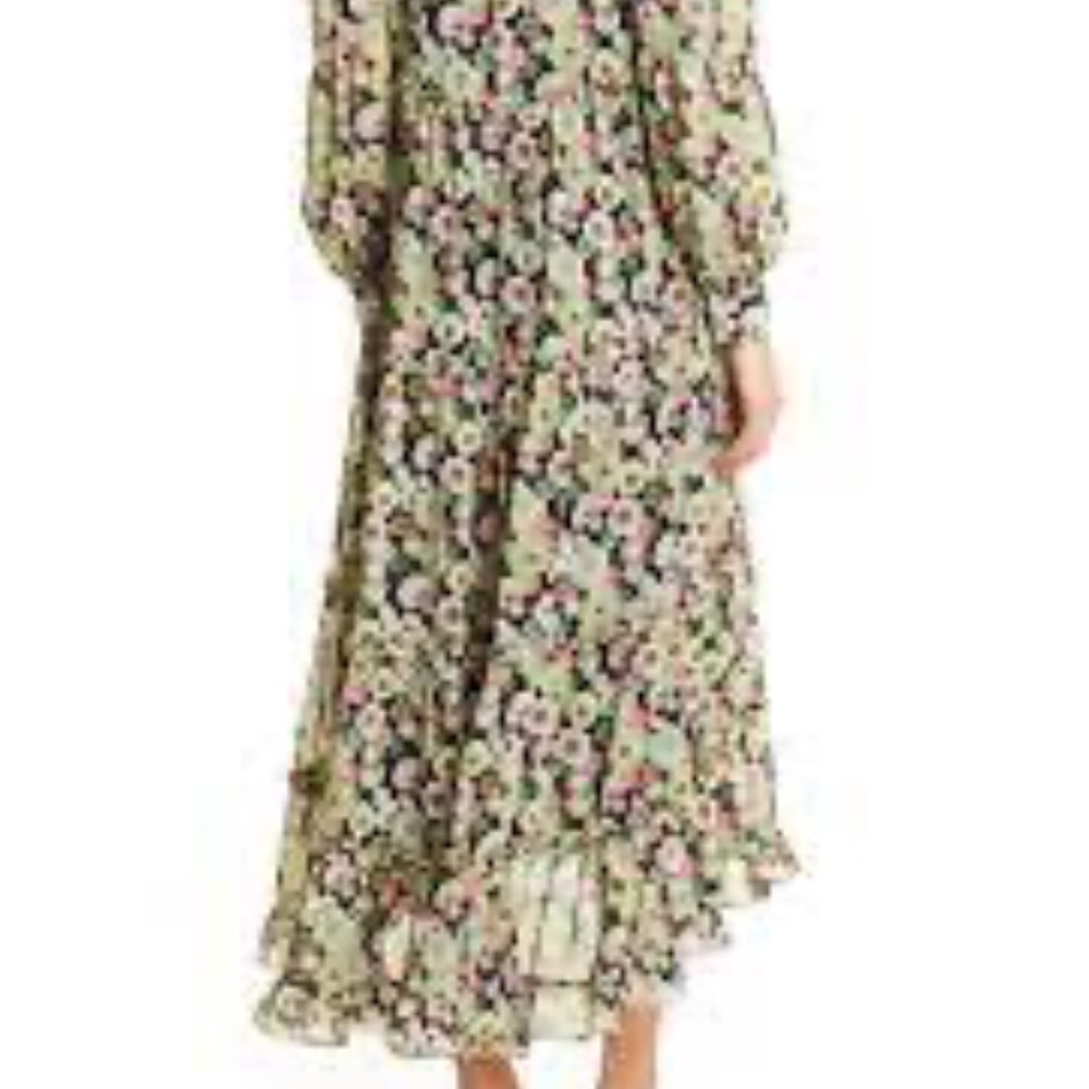 NWT CINQ À SEPT Lucille Floral Long Sleeve Maxi Dress Women's Size 10 - Picture 2 of 16